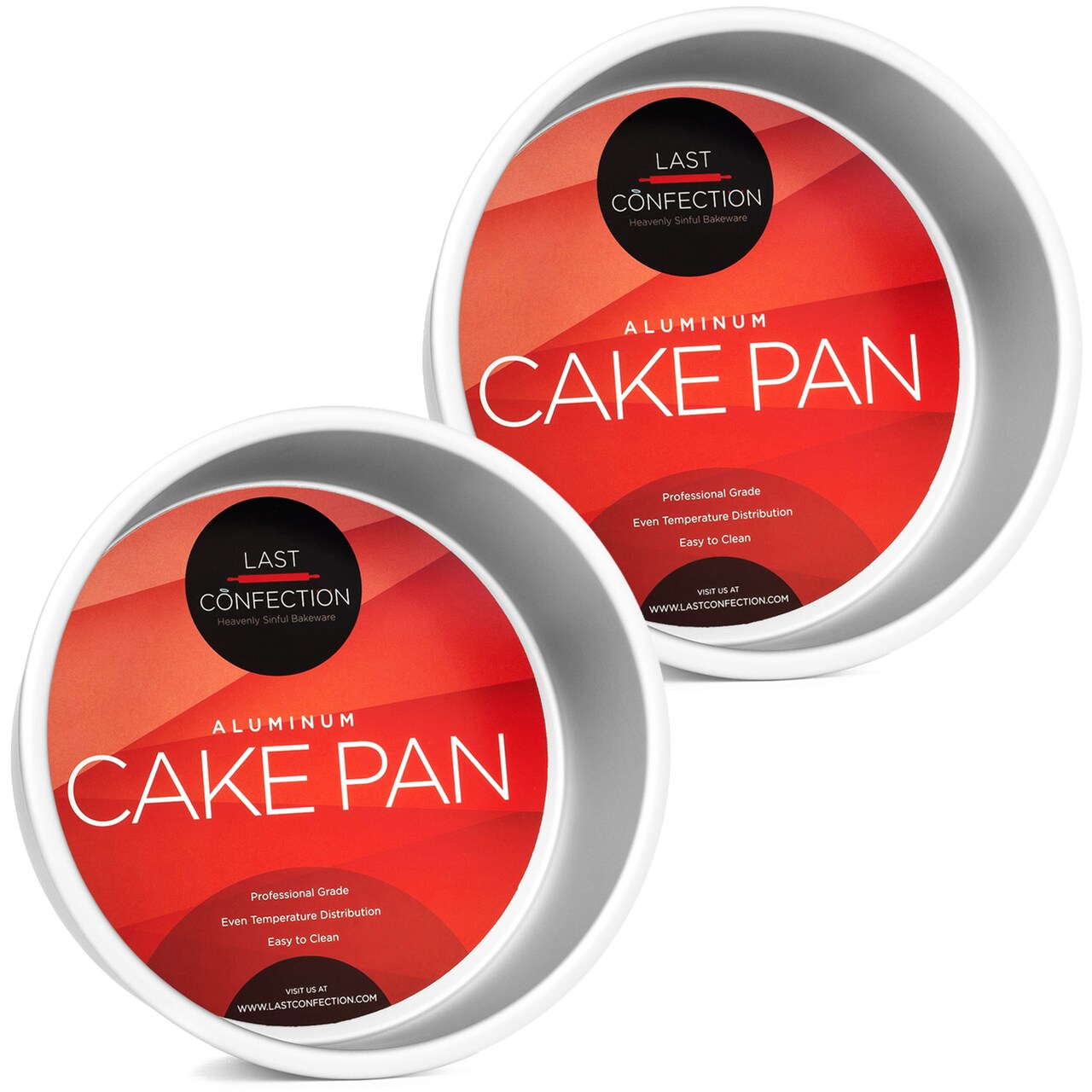 Last Confection Round Cake Pan Set, Anodized Aluminum Baking Pan Tins for Layer Cakes and Molds